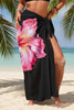 Sheer Chiffon High-Slit Swim Cover-Up Dress – Floral Print, One Size by FitiqueFit