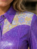 Daphne Purple Metallic Pearl Snap Rodeo Shirt by Neon Spur