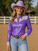 Daphne Purple Metallic Pearl Snap Rodeo Shirt by Neon Spur