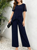 Women's Irregular Hem Top & Wide Leg Pants Two-Piece Set by FitiqueFit