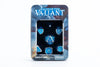 Tales of the Valiant Metal Dice Set: Silver w/ Light Blue Enamel by THE MIGHTY HOBBY SHOP