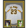 Framed Autographed/Signed Fernando Tatis Jr. 35x39 El Nino San Diego Pinstripe Baseball Jersey Beckett BAS COA