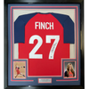 Framed Autographed/Signed Jennie Finch USA 35x39 Red Team United States Softball Jersey JSA COA