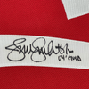 Framed Autographed/Signed Jennie Finch USA 35x39 Red Team United States Softball Jersey JSA COA