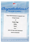 2025 Topps Now Cooper Flagg #D1 Orange Auto /25 Redemption Dallas Mavericks Rookie RC Basketball Card