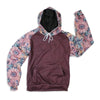 Soft Floral Poppy Heavy Fleece Raglan Hoodie by Luckless Outfitters