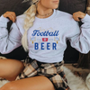 Football + Beer Crewneck Sweatshirt by Hey Jude Graphic Tees