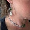 Hubei Cloud Mountain Turquoise + White Buffalo Dangle Earrings | Sterling Silver Statement Pair | Force Earrings by mend metalworks