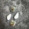 Hubei Cloud Mountain Turquoise + White Buffalo Dangle Earrings | Sterling Silver Statement Pair | Force Earrings by mend metalworks