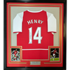 Framed Autographed/Signed Thierry Henry 35x39 Arsenal Red Soccer Jersey Beckett BAS COA