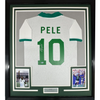 Framed Autographed/Signed Pele 35x39 New York Cosmos White Soccer Futbol Jersey Beckett BAS COA by Hall of Fame Sports Memorabilia