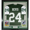 Framed Autographed/Signed Darrelle Revis 35x39 New York Green Football Jersey Beckett BAS COA by Hall of Fame Sports Memorabilia