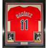 Framed Autographed/Signed Jose Ramirez 35x39 Cleveland Red Baseball Jersey JSA COA by Hall of Fame Sports Memorabilia