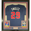 Framed Autographed/Signed John Smoltz 35x39 Atlanta Blue Baseball Jersey JSA COA by Hall of Fame Sports Memorabilia