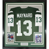 Framed Autographed/Signed Don Maynard HOF 87 35x39 New York Green Football Jersey JSA COA by Hall of Fame Sports Memorabilia