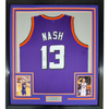 Framed Autographed/Signed Steve Nash 35x39 Phoenix Purple Basketball Jersey Beckett BAS COA by Hall of Fame Sports Memorabilia