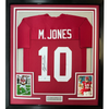 Framed Autographed/Signed Mac Jones 35x39 Alabama Red College Football Jersey Beckett BAS COA