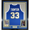 Framed Autographed/Signed David Thompson 35x39 HOF 96 Denver Blue Retro Rainbow Basketball Jersey Beckett BAS COA by Hall of Fame Sports Memorabilia