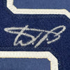 Framed Autographed/Signed Wander Franco 35x39 Tampa Bay Dark Blue Baseball Jersey JSA COA