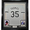 Framed Autographed/Signed Frank Thomas 35x39 Chicago Grey Baseball Jersey JSA COA