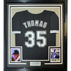 Framed Autographed/Signed Frank Thomas 35x39 Chicago Black Baseball Jersey JSA COA by Hall of Fame Sports Memorabilia