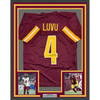 Framed Autographed/Signed Frankie Luvu 35x38 Washington Burgundy Football Jersey Beckett BAS COA by Hall of Fame Sports Memorabilia