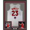 Framed Autographed/Signed Fred VanVleet 35x39 Toronto Raptors White Basketball Jersey JSA COA