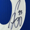 Framed Autographed/Signed Dwight Freeney 35x39 Indianapolis Blue Football Jersey JSA COA