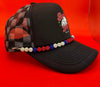 Buckin Lucky Graphic Trucker Hat w/ Patriotic Crystal Chain by Neon Spur
