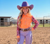AeroTEQ Girls Wildflower Fever Mesh Pearl Snap Rodeo Shirt by Neon Spur