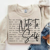 Note To Self || Sweatshirt Or Hoodie by The Neeley Design Co Wholesale