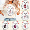 Funny Skeleton Ghost Halloween T-Shirt - Spooky Graphic Tee, Ghost Lover Gift, Unisex Soft Cotton Shirt