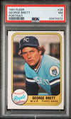 Graded 1981 Fleer George Brett #28 Baseball Card PSA 7 Near Mint