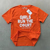 Girls Run The Court - T-Shirt - Orange by Bigger Than Basketball