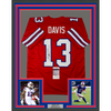 Framed Autographed/Signed Gabriel Gabe 35x39 Davis Buffalo Red Football Jersey Beckett BAS COA