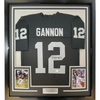 Framed Autographed/Signed Rich Gannon 35x39 Oakland Las Vegas Black Football Jersey JSA COA