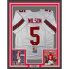 Framed Autographed/Signed Garrett Wilson 35x39 Ohio State White College Football Jersey JSA COA