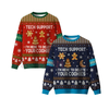 Geeksoutfit Tech Support Fun Ugly Christmas Sweater – Cozy Knit Crewneck Pullover by Dog Mom Hat
