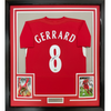 Framed Autographed/Signed Steven Gerrard 35x39 Liverpool Red Soccer Jersey Beckett BAS COA