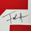 Framed Autographed/Signed Frank Gore 35x39 San Francisco Red Football Jersey JSA COA