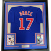 Framed Autographed/Signed Mark Grace 35x39 Chicago Blue Baseball Jersey JSA COA