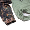 Heavy Fleece Raglan Hoodie | Green + Camo Blocked by Luckless Outfitters