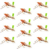 Green Top Hopper Foam Body Grasshopper Fly - 1 Dozen Flies Hook Size 10