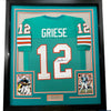 Framed Autographed/Signed Bob Griese 35x39 Miami Teal Football Jersey JSA COA by Hall of Fame Sports Memorabilia