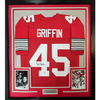 Framed Autographed/Signed Archie Griffin 35x39 Ohio State Red College Football Jersey Beckett BAS COA by Hall of Fame Sports Memorabilia