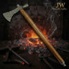 Damascus Smoking Axe Straight Handle 19 Inch by JW SteelCrafts