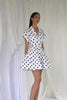 GUAYABA MINI DRESS IN WHITE POLKA DOTS by No Pise La Grama Web
