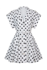 GUAYABA MINI DRESS IN WHITE POLKA DOTS by No Pise La Grama Web