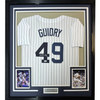 Framed Autographed/Signed Ron Guidry 35x39 New York Pinstripe Baseball Jersey Beckett BAS COA by Hall of Fame Sports Memorabilia