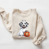 Dalmatian Ghost Halloween Sweatshirt by EnjoyMyDesign LLC